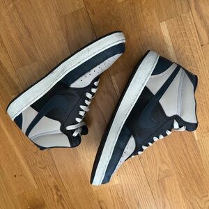 Men's Navy Gray and Black High-Top Sneakers mid-rise